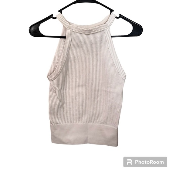 INTIMATELY FREE PEOPLE white ribbed halter neck tank top XS/S - Picture 2 of 5